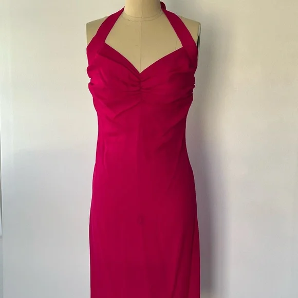 Dresses | Hot Pink Chiffon Halter Dress Size